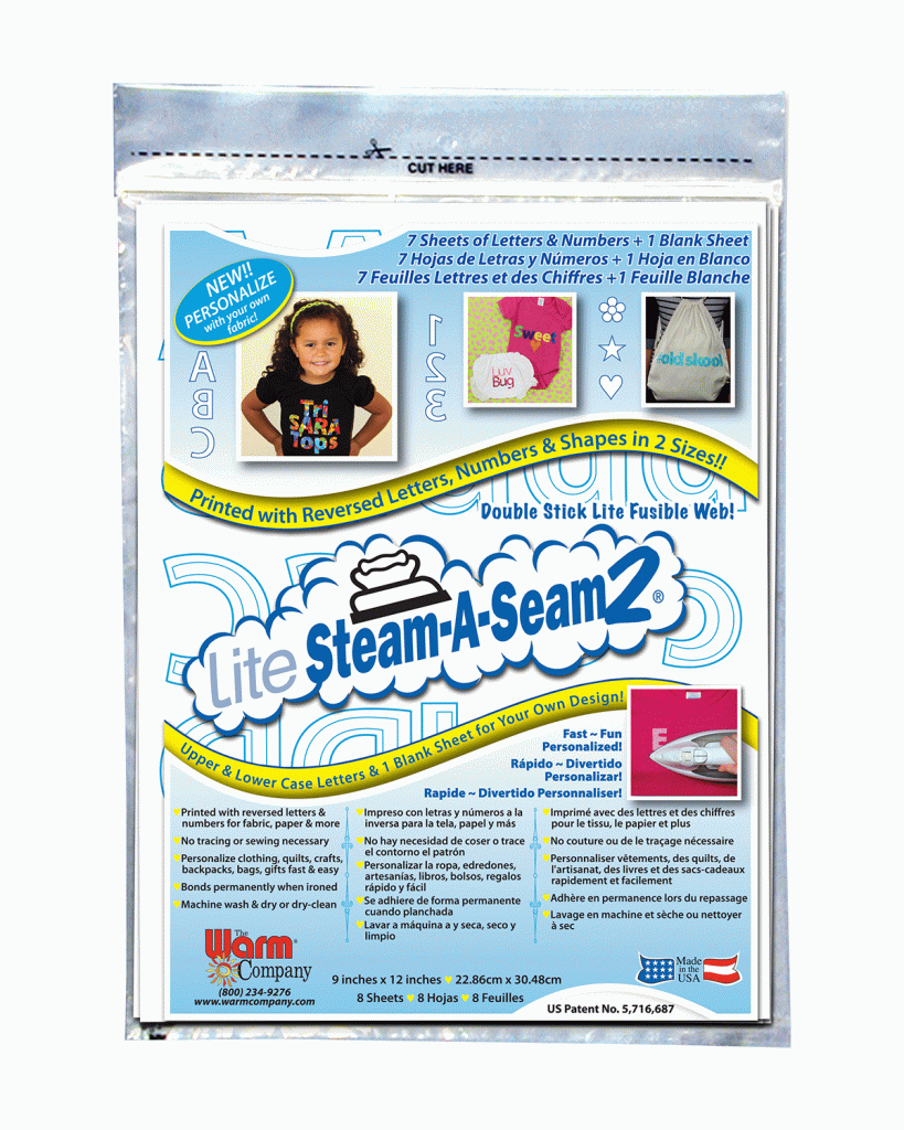 Lite steam a seam 2 abc 123 sheets the warm company