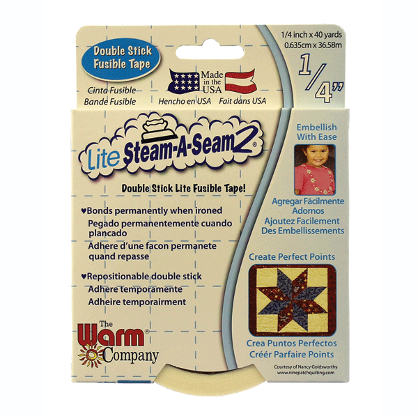 Lite Steam-A-Seam 2 Lite Fusible 2 sided Paper-Backed Web 1 grid 24 wide -  753705054242